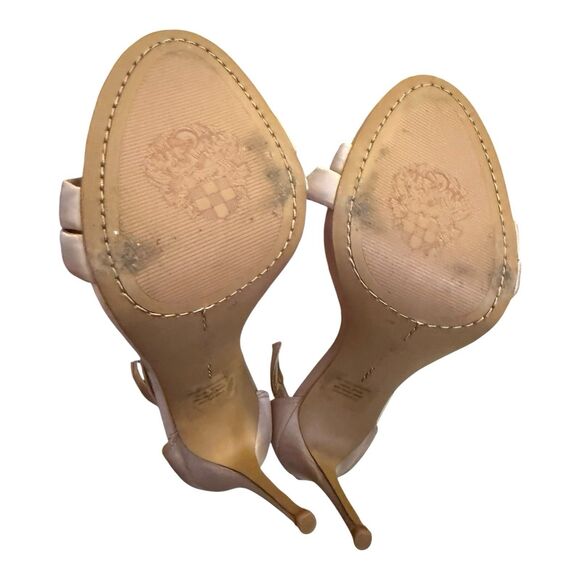 Vince Camuto Satin Strappy Heels Light Beige/ Ivory Stilettos Sz 9M - Picture 11 of 12
